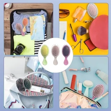 6 Mini Wet Hair Brushes for Tangle-Free Hair Anywhere