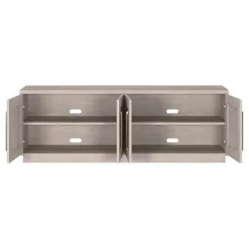 Henn&Hart Rectangular TV Stand for TV's up to 75" in Alder White, for Home, Living Room, Bedroom, Entertainment Room, Office