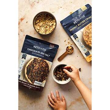 Keto Chocolate Sea Salt Granola by Keto and Co | Just 2.1g Net Carbs Per Serving | Gluten Free, Low Carb, Diabetic Friendly, Naturally Sweetened, No Added Sugar, Non-GMO | (10 Servings)