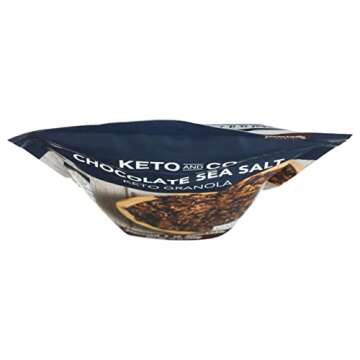 Keto Chocolate Sea Salt Granola by Keto and Co | Just 2.1g Net Carbs Per Serving | Gluten Free, Low Carb, Diabetic Friendly, Naturally Sweetened, No Added Sugar, Non-GMO | (10 Servings)
