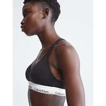 Calvin Klein Women's Cotton Blend Padded Wired Non paded Free Sports Bra _Color: Black