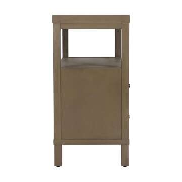 East at Main Indigo Road by Egypt Sherrod Gemma 2 Drawer Large Nightstand Solid Bayur Wood Bedside Table with Open Shelf, Available in Black or Warm Brown W: 34" | D: 15" | H: 29.5" (Brown)
