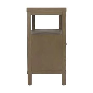 East at Main Indigo Road by Egypt Sherrod Gemma 2 Drawer Large Nightstand Solid Bayur Wood Bedside Table with Open Shelf, Available in Black or Warm Brown W: 34" | D: 15" | H: 29.5" (Brown)