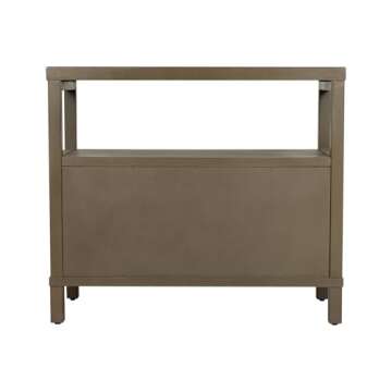 East at Main Indigo Road by Egypt Sherrod Gemma 2 Drawer Large Nightstand Solid Bayur Wood Bedside Table with Open Shelf, Available in Black or Warm Brown W: 34" | D: 15" | H: 29.5" (Brown)