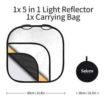 Selens 32 Inch Photography Reflector - 5 in 1 Portable Lighting