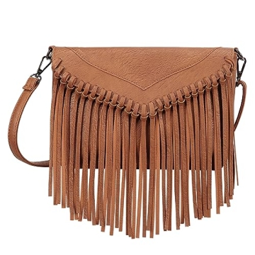 HDE Women's Boho Fringe Crossbody Purse Stylish & Functional