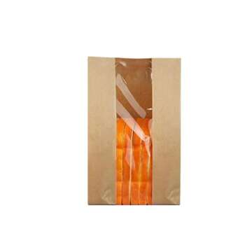 Kraft Paper Bread Loaf Bag with Clear Window - 30 Pack