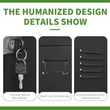 Yukimo 9 Door Metal Locker, Storage Lockers for Employees, Steel Storage Locker with Lock and Card Slot, Employee Lockers for Home, Office, School, Gym, Require Assembly(Black)