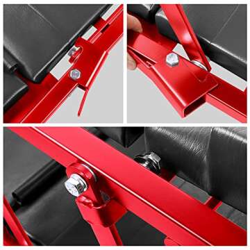 DNA MOTORING TOOLS-00193 48" 2 IN 1 Folding Rolling Garage Shop Creeper Roller Seat, 7 Pcs 2" Casters, 350 Lbs Weight Capacity, Gray