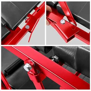 DNA MOTORING TOOLS-00193 48" 2 IN 1 Folding Rolling Garage Shop Creeper Roller Seat, 7 Pcs 2" Casters, 350 Lbs Weight Capacity, Gray