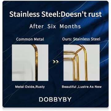 Dobbyby Bathroom Organizer Countertop Perfume Organizer Makeup Organizer Cosmetics Storage Display Rack 2 Tier Vanity Tray Dresser Stainless Steel Gold Shelf White Marble Ceramic Tray (Gold, M)