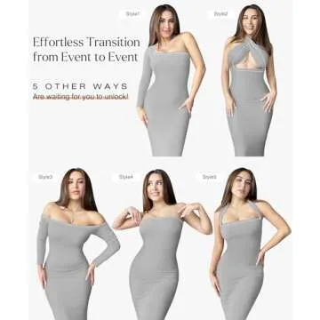 Shop Popilush Bodycon Maxi Dress & Shapewear, Grey