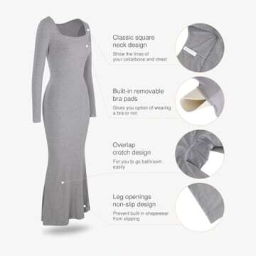 Shop Popilush Bodycon Maxi Dress & Shapewear, Grey