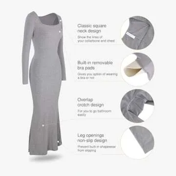 Shop Popilush Bodycon Maxi Dress & Shapewear, Grey