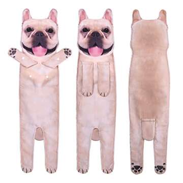 Funny French Bulldog Hand Towels for Bathroom Kitchen - Cute Decor Dog Mom Dad Gifts Decorative Hang...