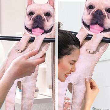 Funny French Bulldog Hand Towels for Bathroom Kitchen - Cute Decor Dog Mom Dad Gifts Decorative Hanging Washcloths Face Towels Absorbent Soft-Valentines Mothers Day Housewarming Gift for Dog Lovers