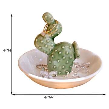 PUDDING CABIN Cactus Christmas Gifts for Women Cactus Ring Holder Dish Birthday Gifts for Women Girl...