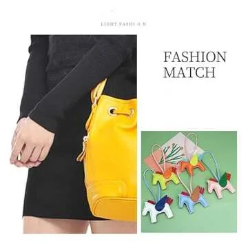 HOHOPEACH Vegan Leather Bag Charms Purse Charms for Handbags Preppy Stuff Designer Cute Keychains for Women Car Accessories (Baolan,One Size)