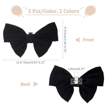 Elegant Satin Bow Shoe Clips for Women - 4 Pcs Set