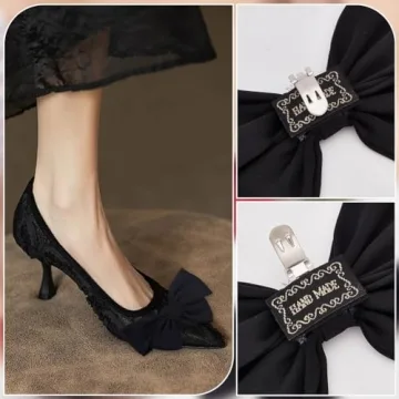Elegant Satin Bow Shoe Clips for Women - 4 Pcs Set