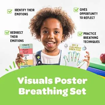 Gifts Of Joy - PreK to 5th Calm Corner Kit Visuals, Dry Erase Board, Feelings Poster, Breathing Guide, Calm Down Corner Supplies Poster Kit, Cool Down Corner for Classroom & Home