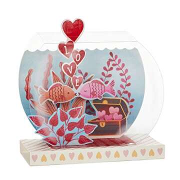 Hallmark Paper Wonder Displayable Pop Up Valentines Day Card for Significant Other (Fish Bowl Valentine)