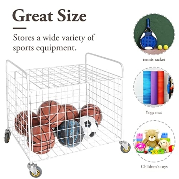 MyGift Professional Gym Sports Ball Storage Cart for Easy Transport