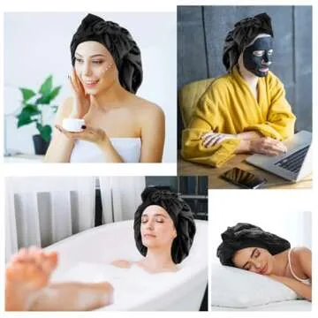 Arqumi Satin Sleeping Bonnet 2 Pcs Adjustable Hair Cap