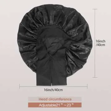 Arqumi Satin Sleeping Bonnet 2 Pcs Adjustable Hair Cap