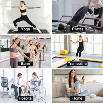 Toes Home Pilates Socks for Women with Grippers, Non Slip Yoga Crew Socks for Barre Hospital Exercise Workout Sticky Athletic Slipper Socks 4 Pairs White