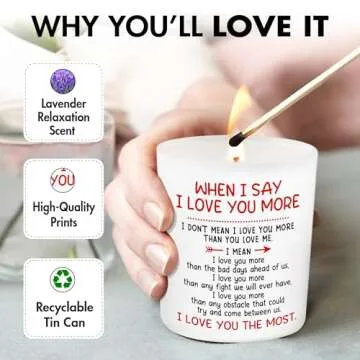 Valentines Day Gifts for Him, Her - Anniversary Couple, Valentines Gifts, Romantic Gifts for Husband, Wife, Men, Women, Boyfriend, Girlfriend, Love Candle - Lemongrass Valentines Candles 10 Oz