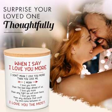 Valentines Day Gifts for Him, Her - Anniversary Couple, Valentines Gifts, Romantic Gifts for Husband, Wife, Men, Women, Boyfriend, Girlfriend, Love Candle - Lemongrass Valentines Candles 10 Oz