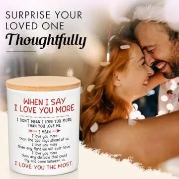 Valentines Day Gifts for Him, Her - Anniversary Couple, Valentines Gifts, Romantic Gifts for Husband, Wife, Men, Women, Boyfriend, Girlfriend, Love Candle - Lemongrass Valentines Candles 10 Oz