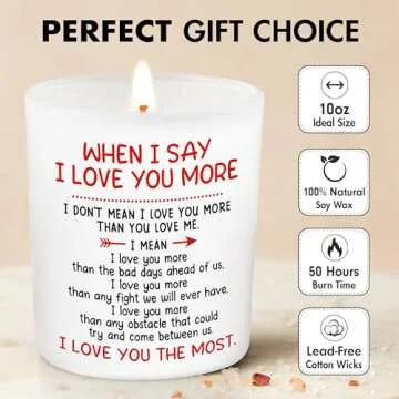 Valentines Day Gifts for Him, Her - Anniversary Couple, Valentines Gifts, Romantic Gifts for Husband, Wife, Men, Women, Boyfriend, Girlfriend, Love Candle - Lemongrass Valentines Candles 10 Oz