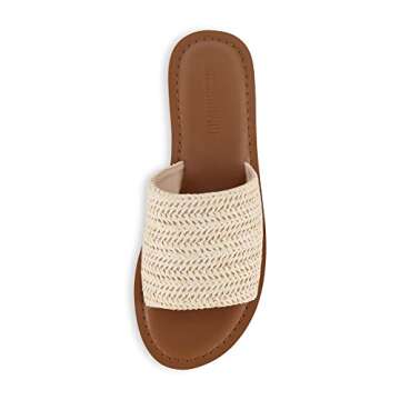 CUSHIONAIRE Women's Carly slide Sandal with Comfort Foam, Raffia 11