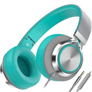 AILIHEN C8 Wired Headphones with Microphone and Volume Control Folding Lightweight Corded Headset fo...