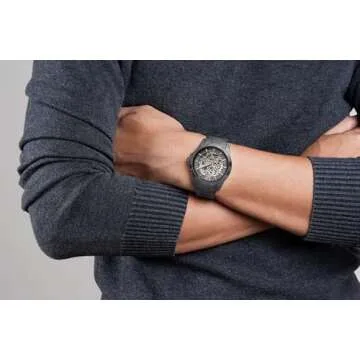 Relic Men's Analog Display Gray Watch with Skeleton Dial