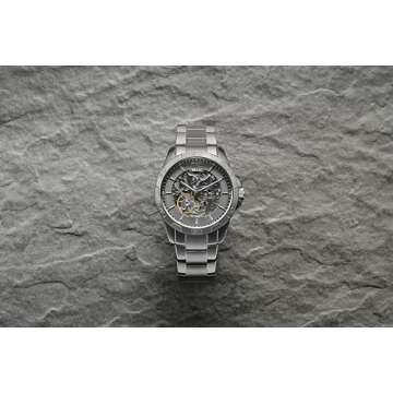 Relic Men's Analog Display Gray Watch with Skeleton Dial