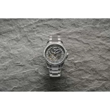 Relic Men's Analog Display Gray Watch with Skeleton Dial