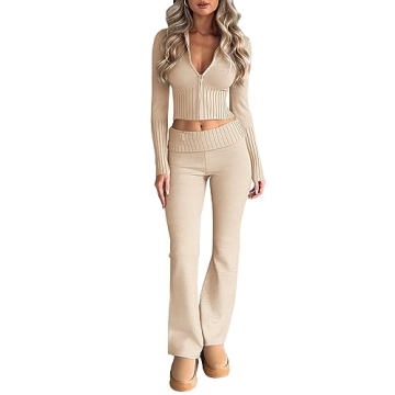 LILLUSORY 2 Two Piece Sets Women Cozy Winter Sweatsuit Outfit