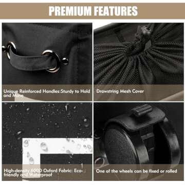 DOKEHOM Slim Laundry Basket on Wheels - Space Saving Hamper