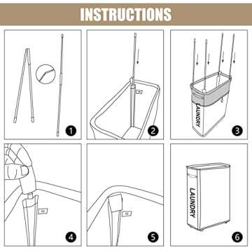DOKEHOM Slim Laundry Basket on Wheels - Space Saving Hamper