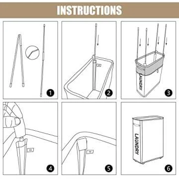 DOKEHOM Slim Laundry Basket on Wheels - Space Saving Hamper
