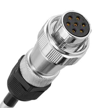 DALLUX Heavy Duty Vehicle Coil Trailer Cable with 4 Channel 4 PIN AV Connector Disconnect Kit for Tr...