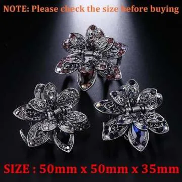 Stylish Rhinestone Mini Hair Claw Clips for Women