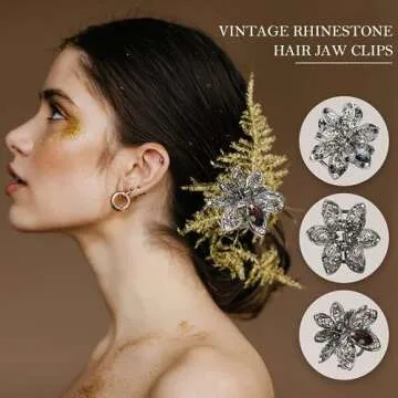 Stylish Rhinestone Mini Hair Claw Clips for Women