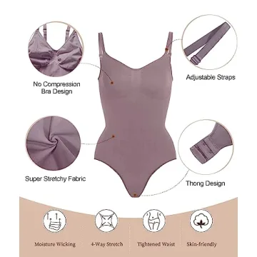 SHAPERX Women's Tummy Control Shapewear Bodysuit