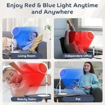 Red Light Therapy for Face and Body, Red and Blue Light Therapy Lamp with Base, 415nm Blue Light, 660nm Deep Red Light and 850nm Near-Infrared LED Light Therapy Device for Home Use