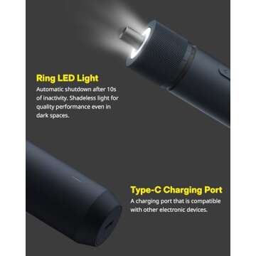 HOTO Electric Screwdriver Kit,25-Piece Upgraded Bit Set,3.6V Cordless Screwdriver Rechargeable,Magnetic Case Lid,3 Torque Settings,1500mAh Battery,LED Light for Furniture/Electrical Repairs