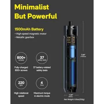 HOTO Electric Screwdriver Kit,25-Piece Upgraded Bit Set,3.6V Cordless Screwdriver Rechargeable,Magnetic Case Lid,3 Torque Settings,1500mAh Battery,LED Light for Furniture/Electrical Repairs